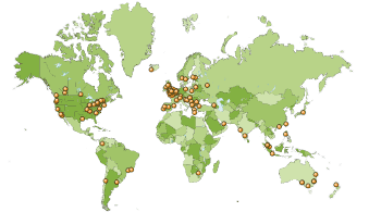 Visitor origin map