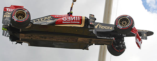 Skid block on Lotus E21 at Monaco GP